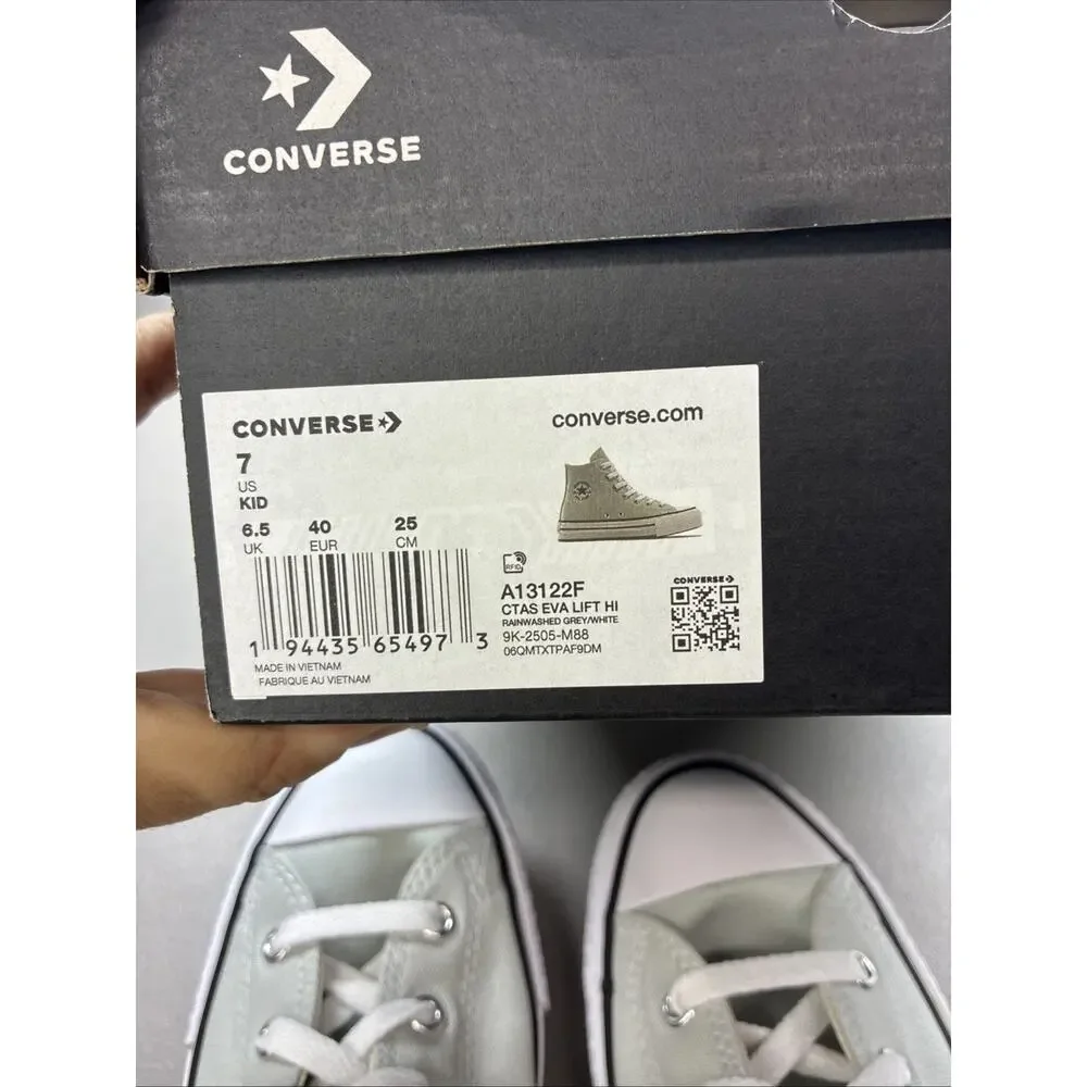 Converse All Star Hi CTAS Eva Lift GS Shoe Size 7Y Gray A13122F New